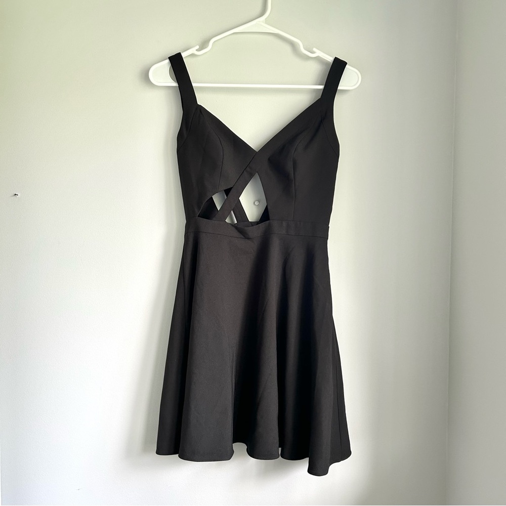 Revolve Trax Fit & Flare Black Mini Dress